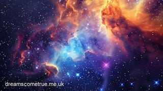Cosmic background symbolizing manifestation